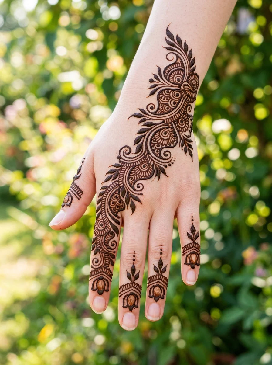 Minimalist geometric mehndi