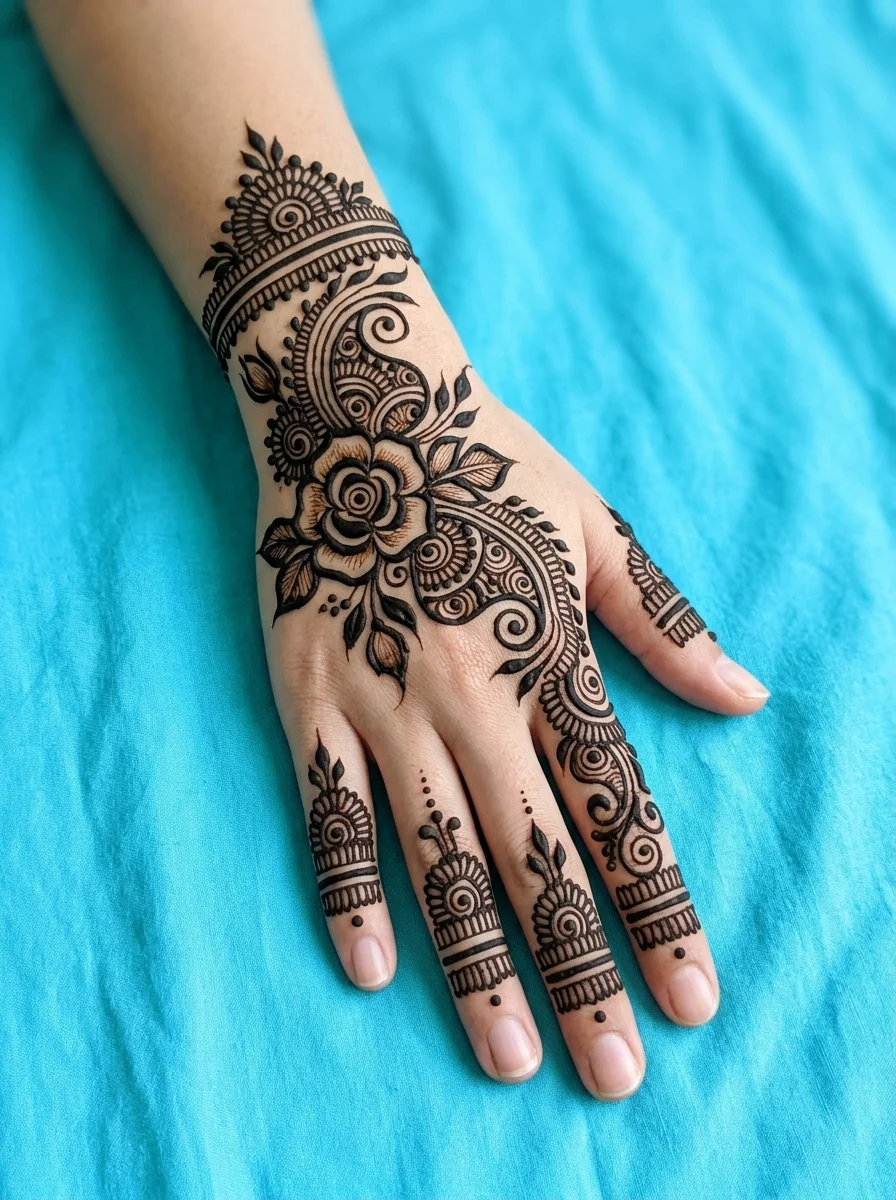Full palm mehndi design