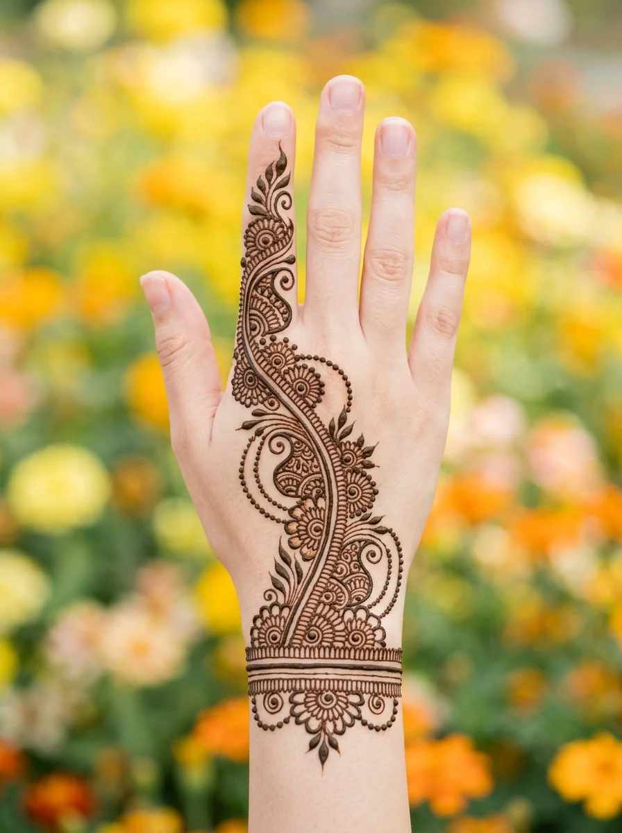 Rajasthani back of hand mehndi